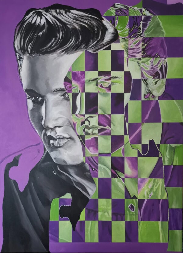 fragmented icons elvis, acryl auf leinwand, 80x110 cm