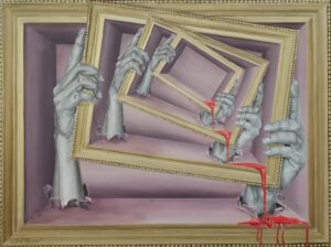 Unendliche Rahmung - Acryl auf Leinwand, Originalwerk, 80x60cm